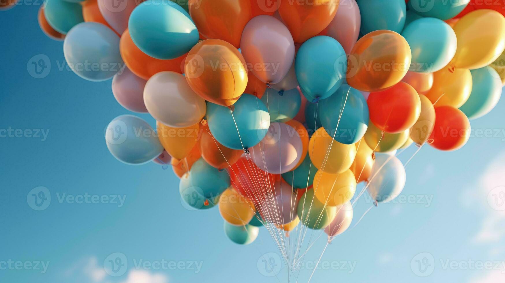 viele von Luftballons gegen das Himmel. foto