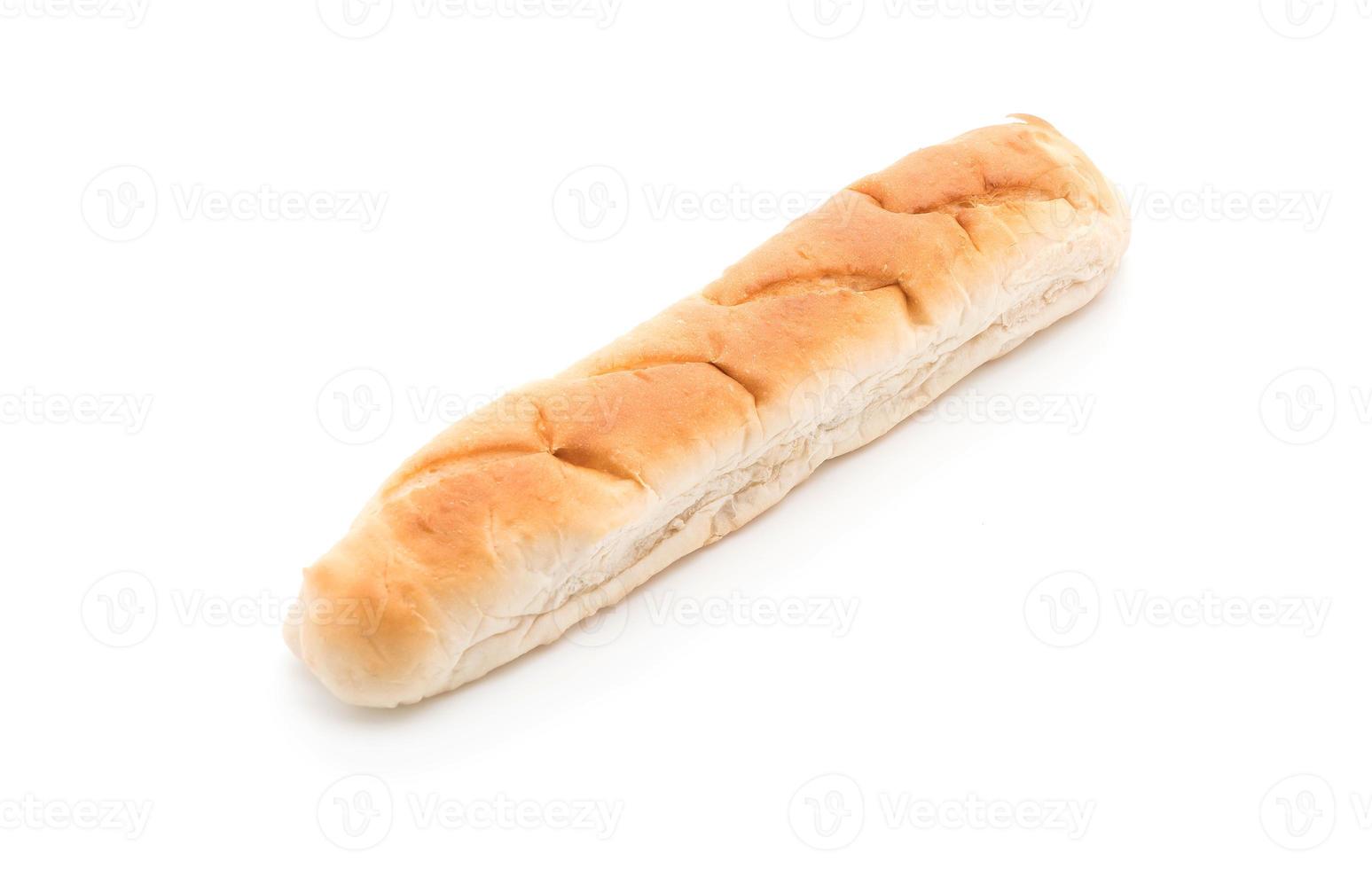 französisches Brot auf weißem Hintergrund foto