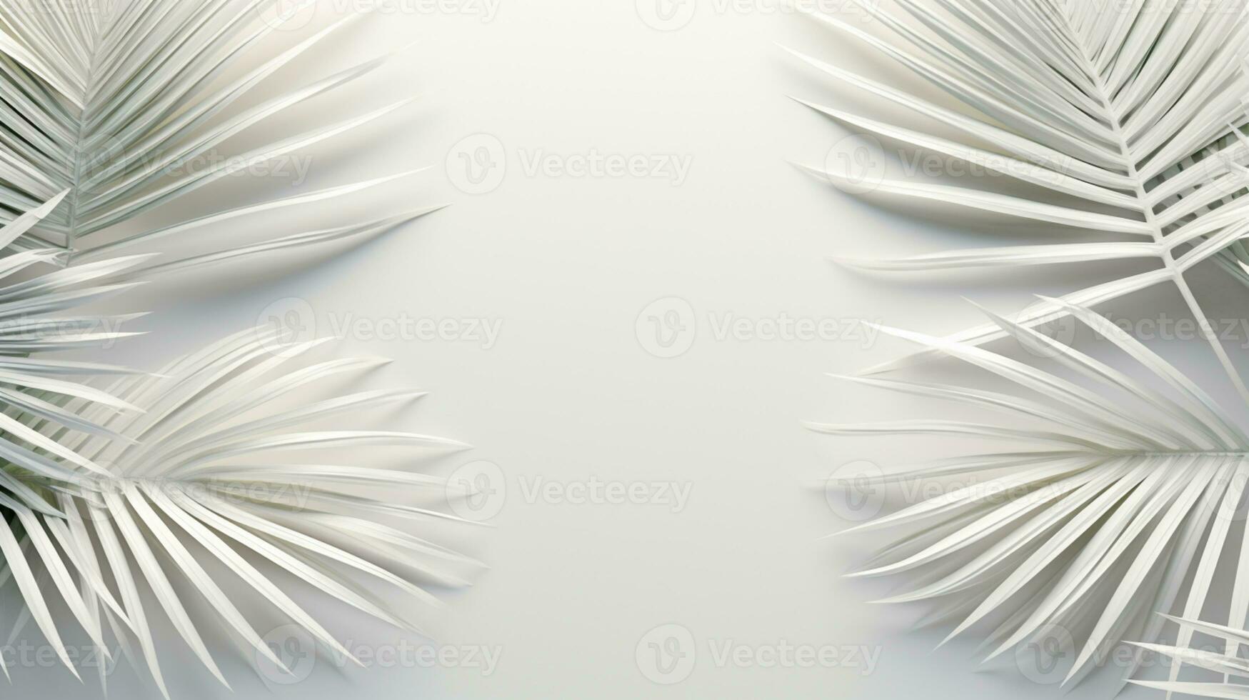 tropisch Rahmen mit Palme Blätter Design auf Hintergrund, Kopieren Raum, Sommer- Hintergrund, ai generativ foto