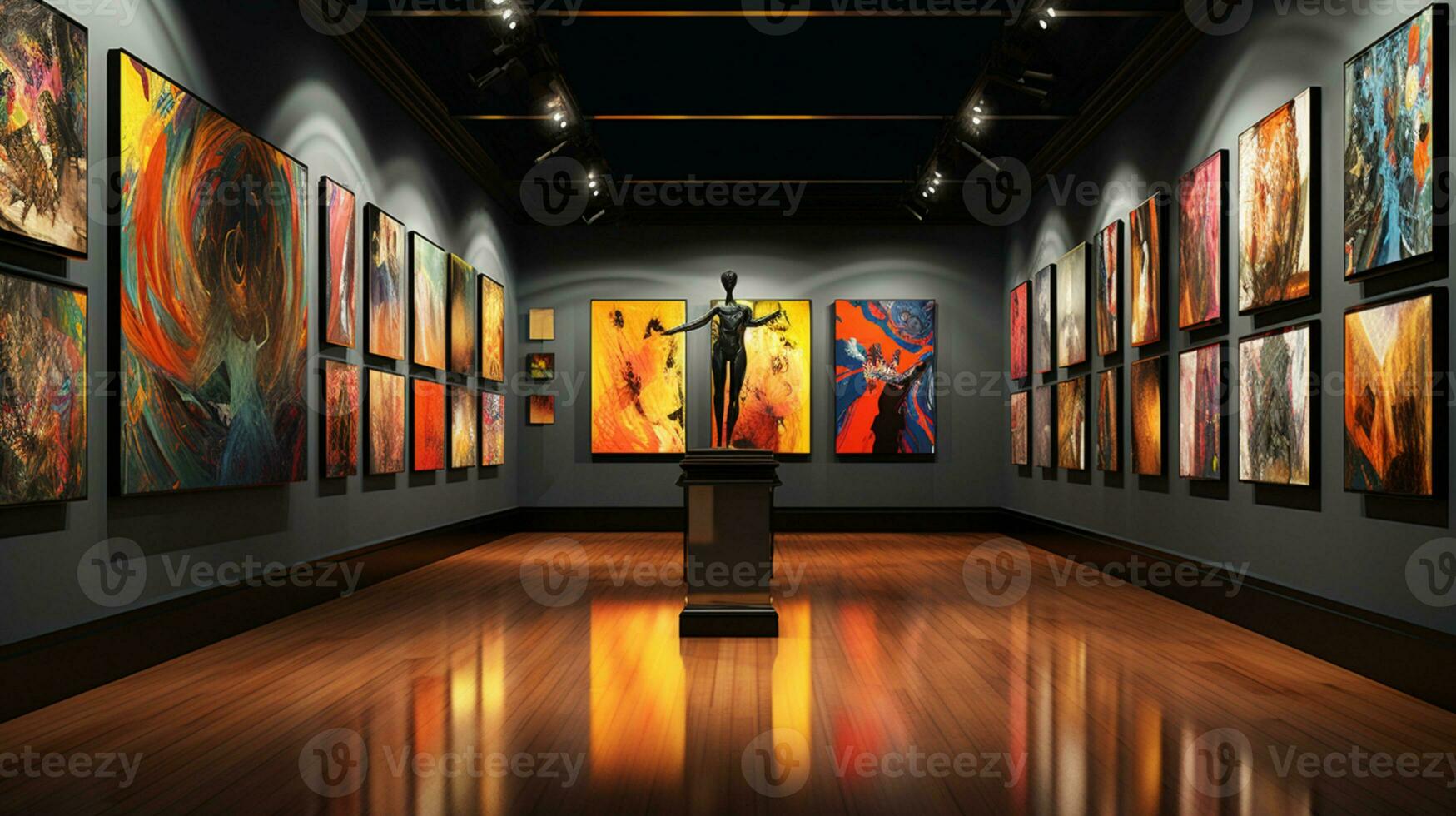 Kunst Galerie Foto Ausstellung im Museum, ai generativ