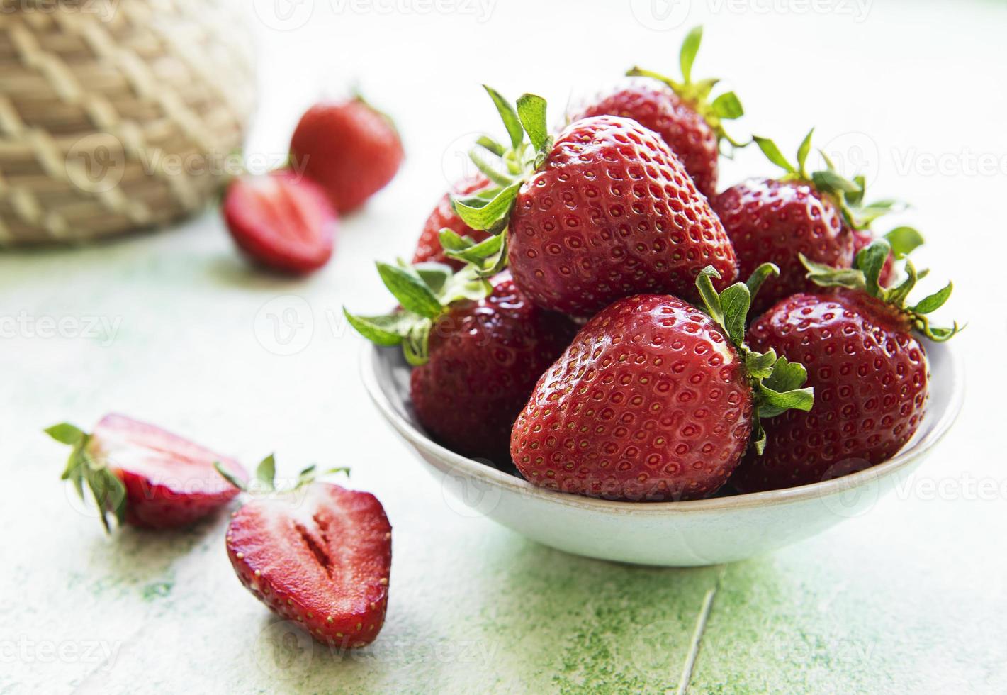 frische reife leckere Erdbeeren foto