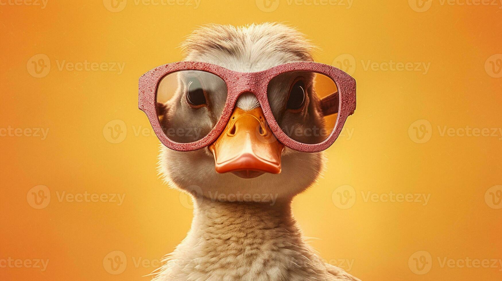 generativ ai, cool Ente ein quacksalber Sommer- Stimmung foto