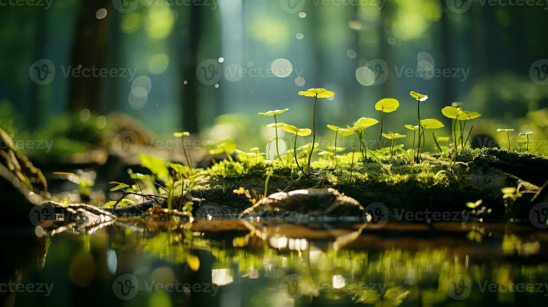 generativ ai, der Natur Tapisserie ein zart Wildblume Wiese enthüllt foto