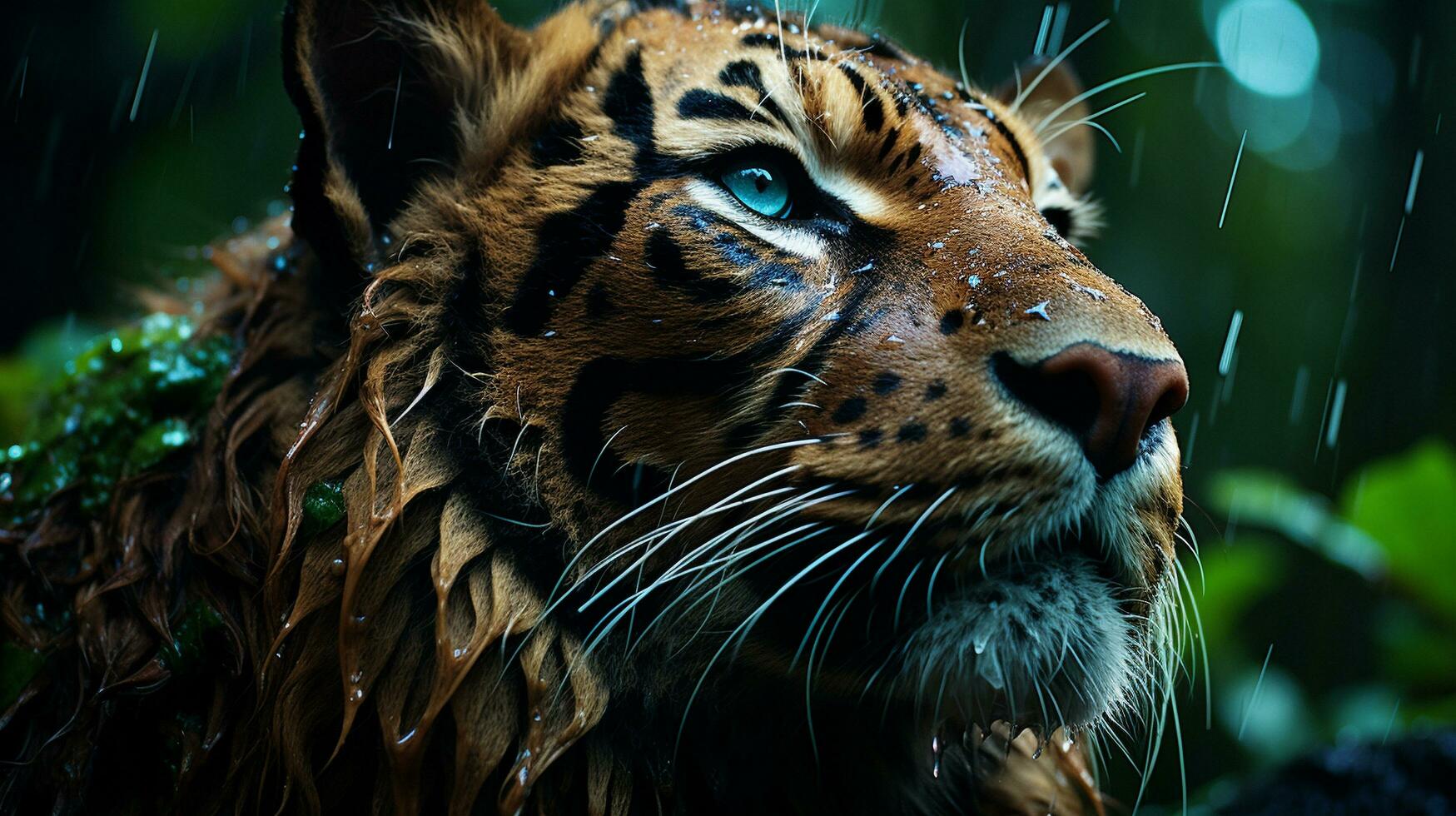 majestätisch Tiger im das zauberhaft Regenwald, ai generativ foto