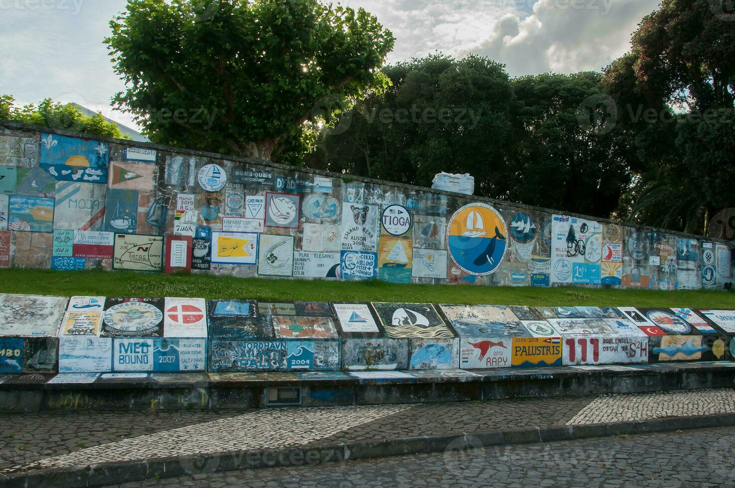 Yachthafen von das Stadt von Horta, faial Insel, Azoren foto