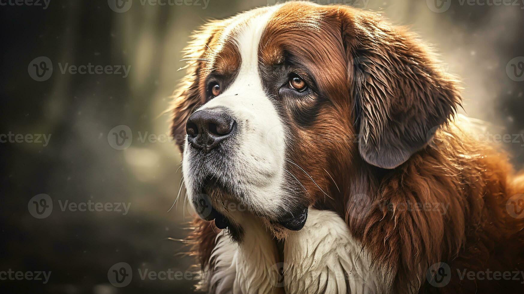 realistisch Bild von Heilige bernard Hund. ai generiert foto