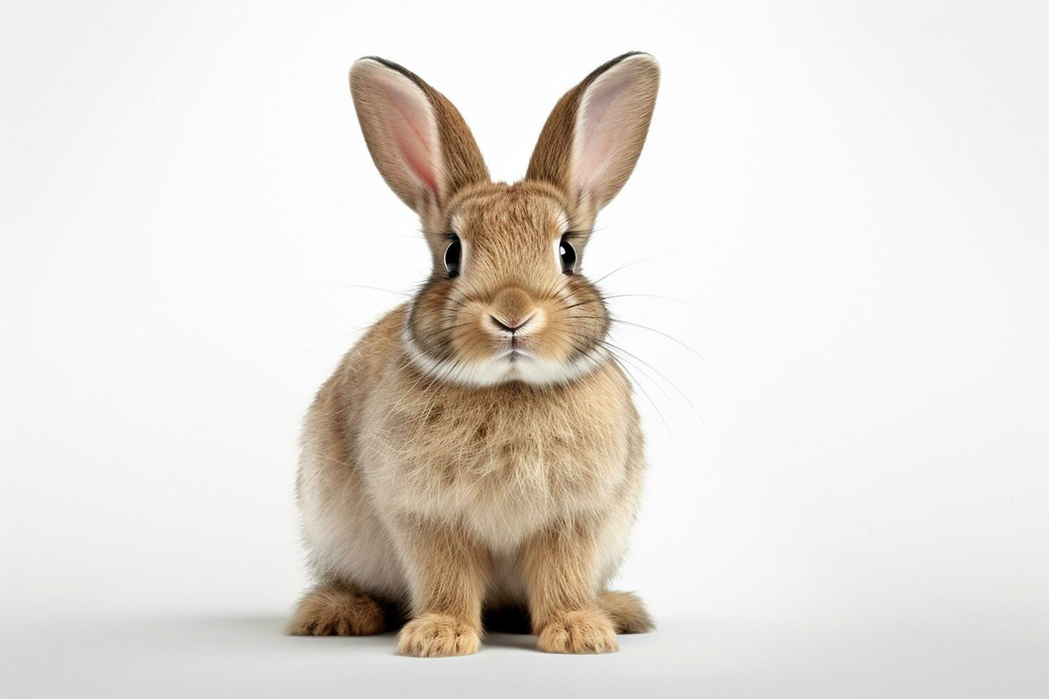 süß braun Hase isoliert auf Weiß Hintergrund. Ostern Hase Porträt. ai generiert foto