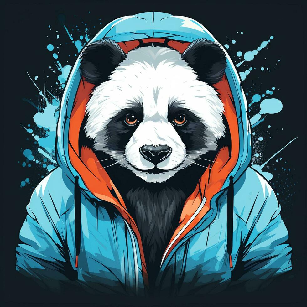 Panda Bär Vektor Illustration im Karikatur Stil Vektor Illustration ai generiert foto