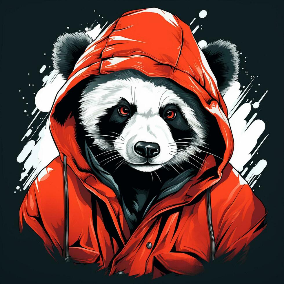 Panda Bär Vektor Illustration im Karikatur Stil Vektor Illustration ai generiert foto