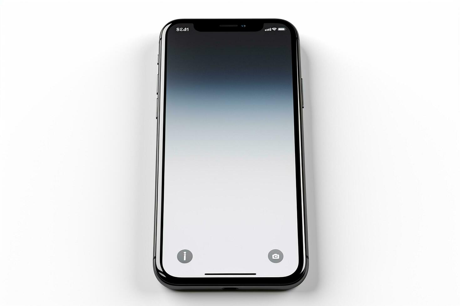 realistisch 3d machen von schwarz Smartphone isoliert auf Weiß Hintergrund ai generiert foto