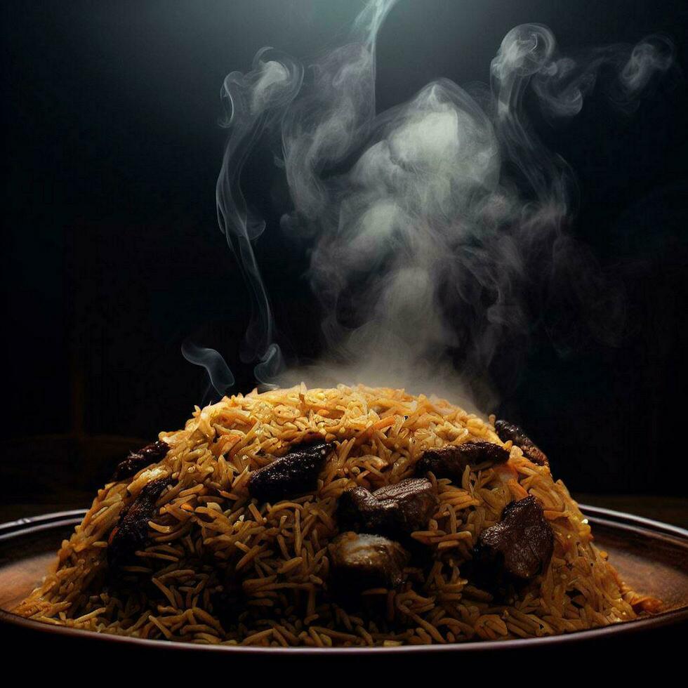 aromatisch und verlockend Basmati Biryani durch generativ ai foto