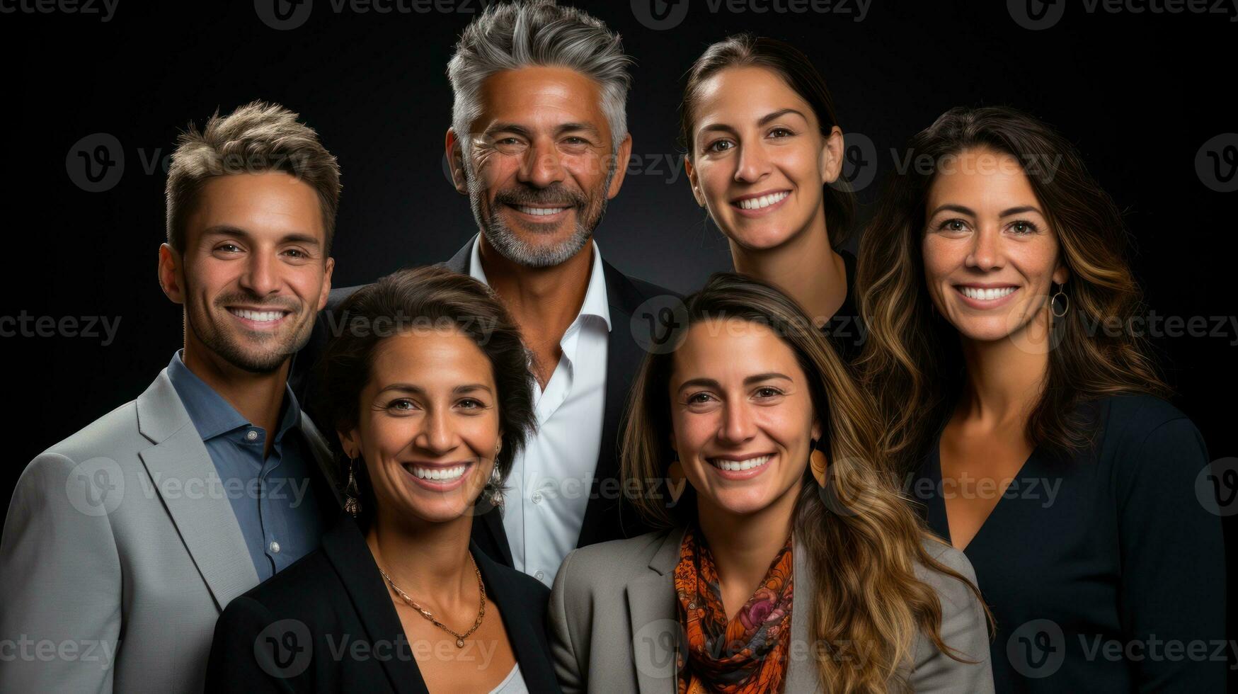 Gruppe Foto von Geschäft Menschen zusammen. generativ ai