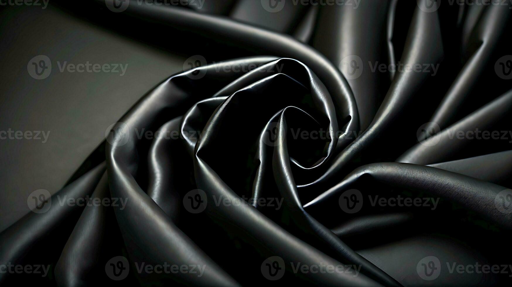 schwarz Luxus Stoff Hintergrund mit Kopieren Raum 3d Illustration. KI-generiert foto