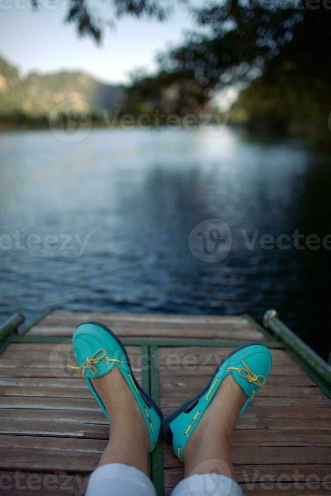 Meditation im ein Boot foto