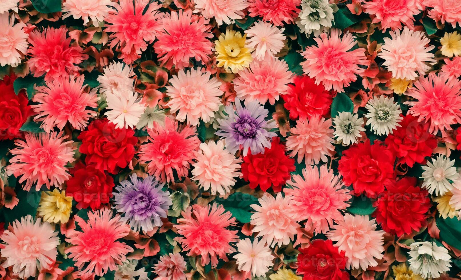künstlich Blumen Mauer zum Hintergrund im Jahrgang Stil foto