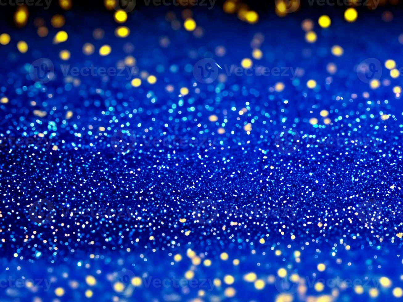 Hintergrund von abstrakt funkeln Beleuchtung. Blau, Gold und schwarz. de fokussiert. Banner foto