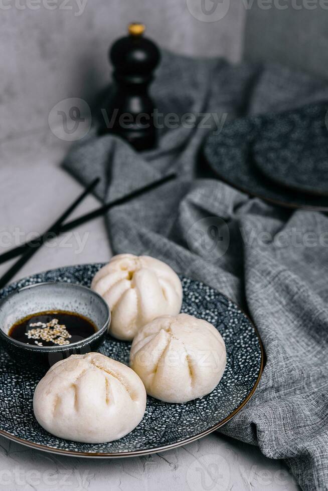 gedämpft Schweinefleisch Gebäck, Chinesisch dim Summe foto