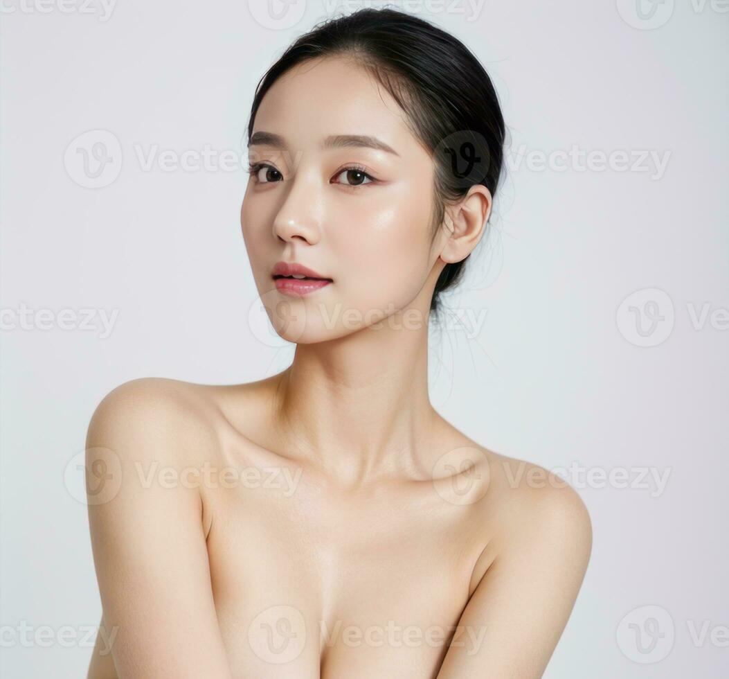 kosmetisch weiblich Schönheit Modell- Porträt Mädchen foto