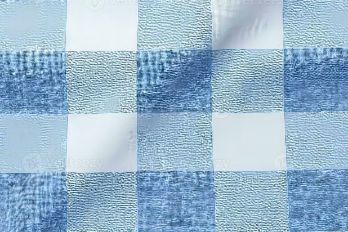 Blau und Weiß gestreift Stoff Textur Hintergrund. ai generiert foto