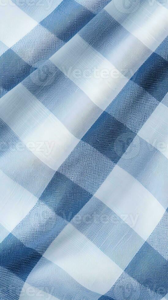 Blau und Weiß gestreift Stoff Textur Hintergrund. ai generiert foto