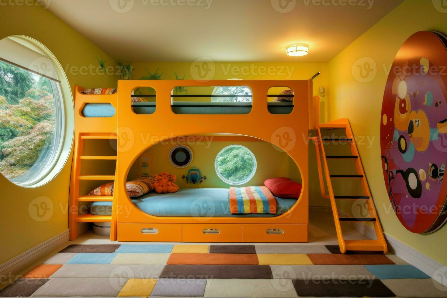 einfallsreich bunt Zimmer Kinder Zelt. generieren ai foto