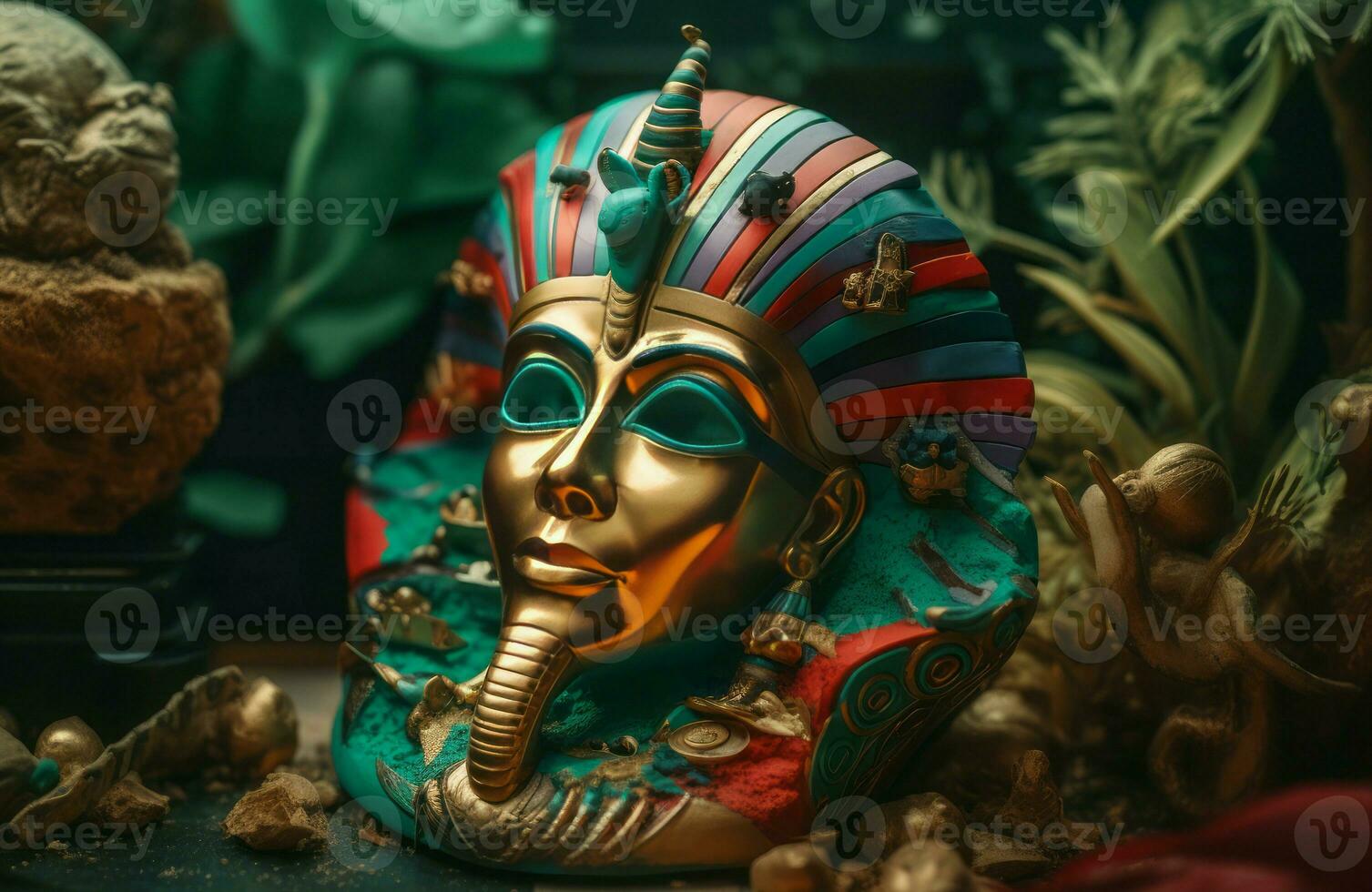 Pharaon Maske bunt. generieren ai foto