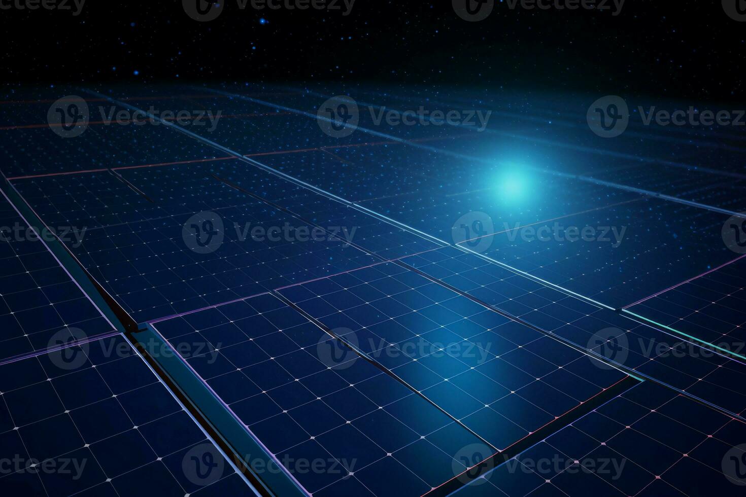 Solar- Panel Energie. generieren ai foto