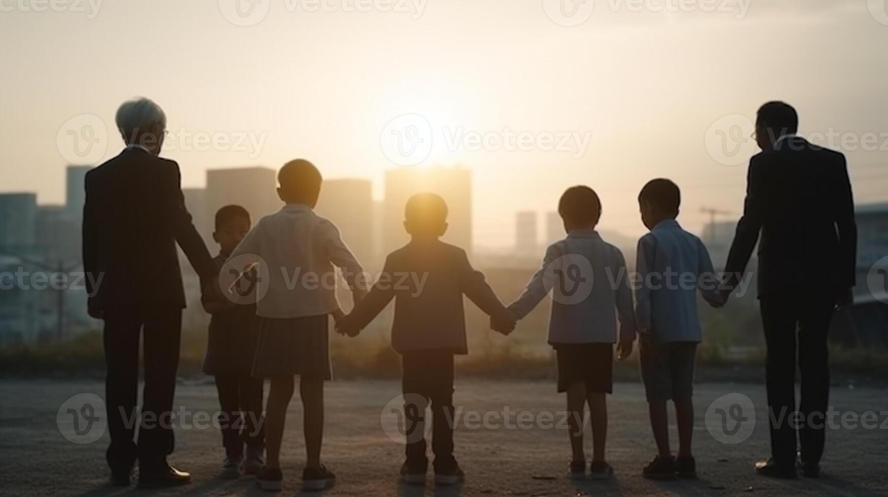 Geschäft Menschen zittern Hände, Zusammenarbeit, Fertigstellung oben ein treffen, Verhandlungen wurden erfolgreich. generativ ai. foto