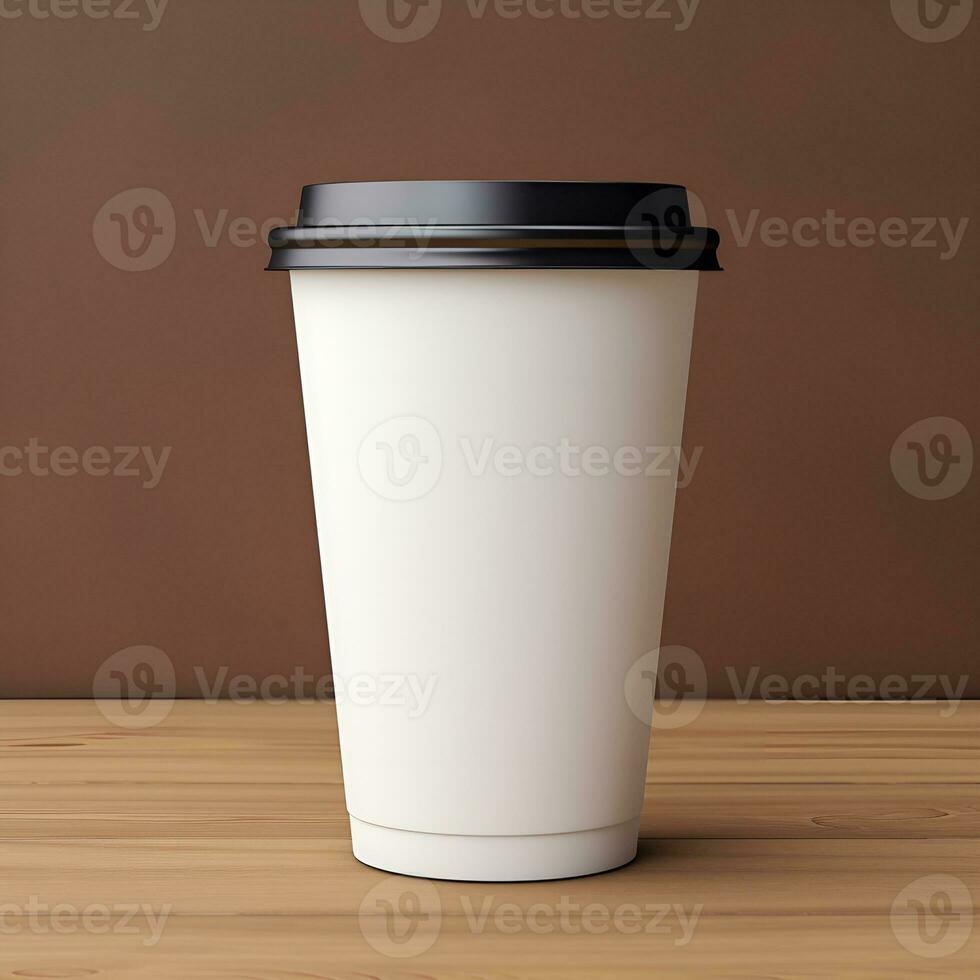einfach Papier Kaffee Tasse zum Attrappe, Lehrmodell, Simulation, ai generativ foto