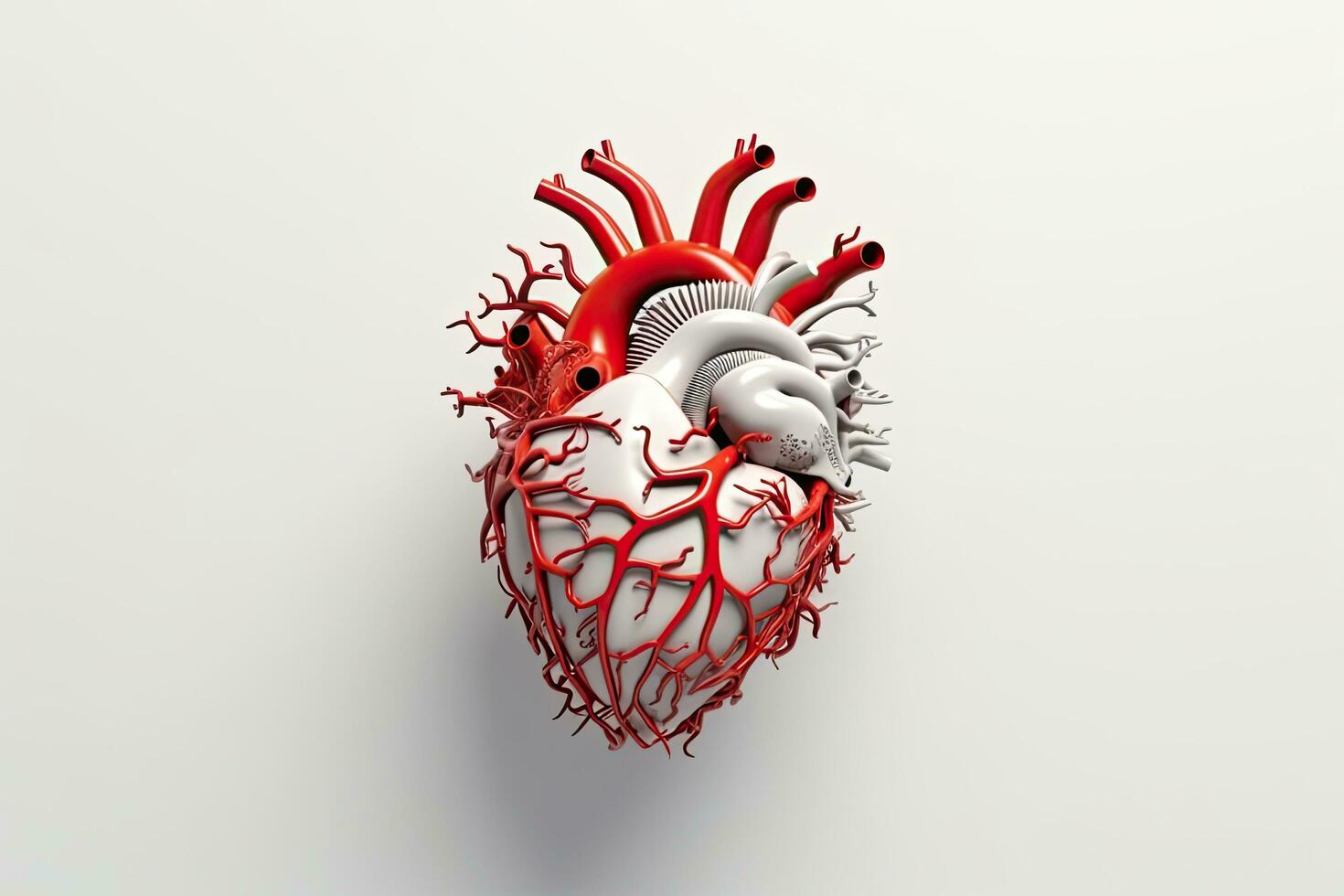 Mensch Herz 3d auf Weiß Hintergrund ,generativ ai. foto