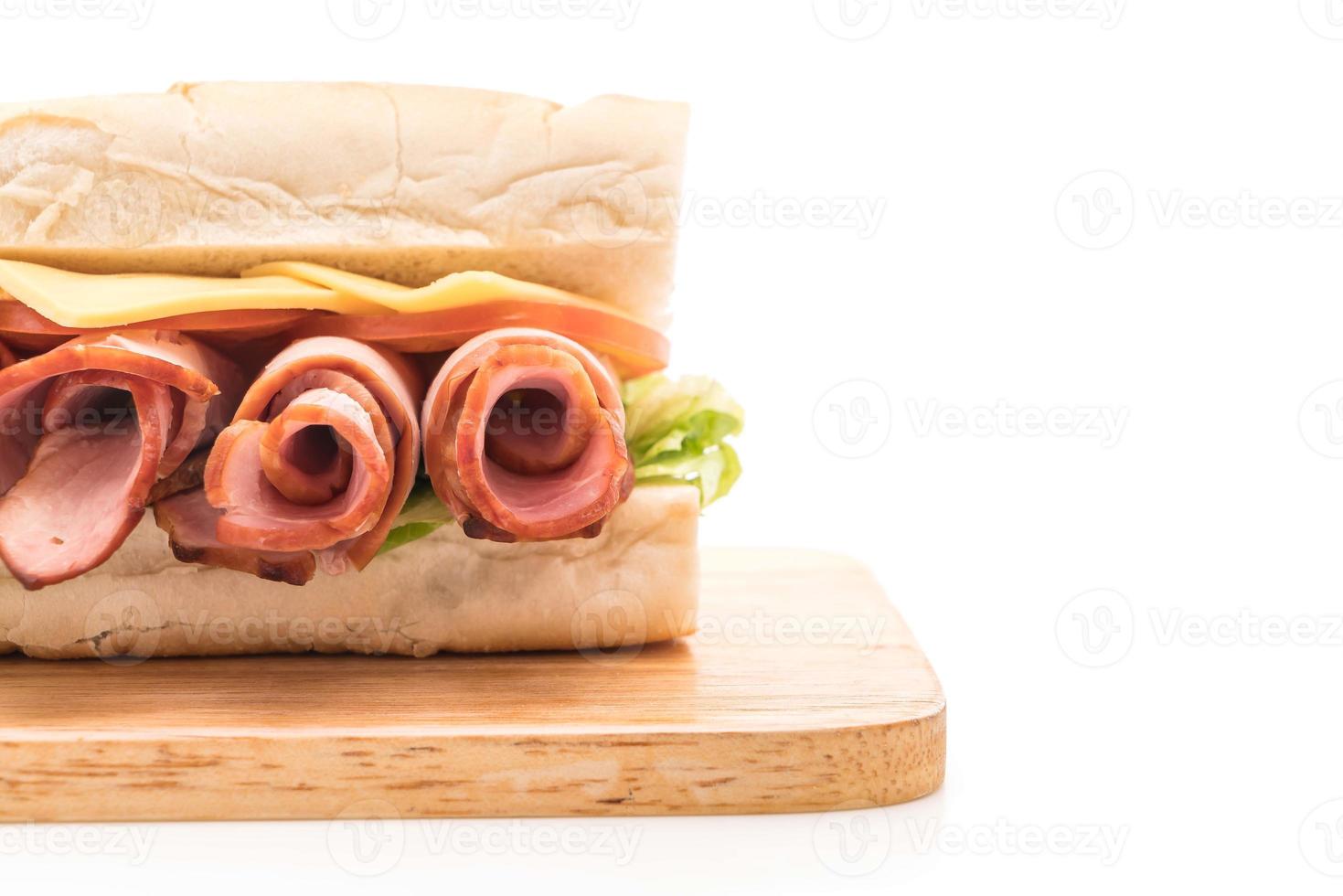 Schinken-Salat-U-Boot-Sandwich foto