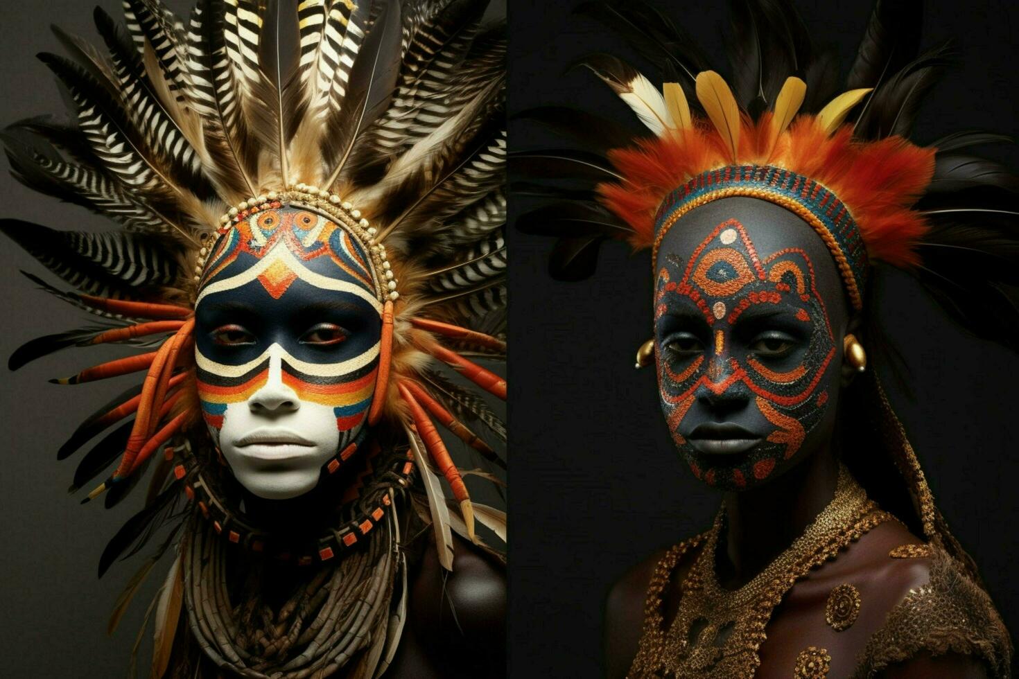 Designs inspiriert durch afrikanisch Masken und Maskeraden foto