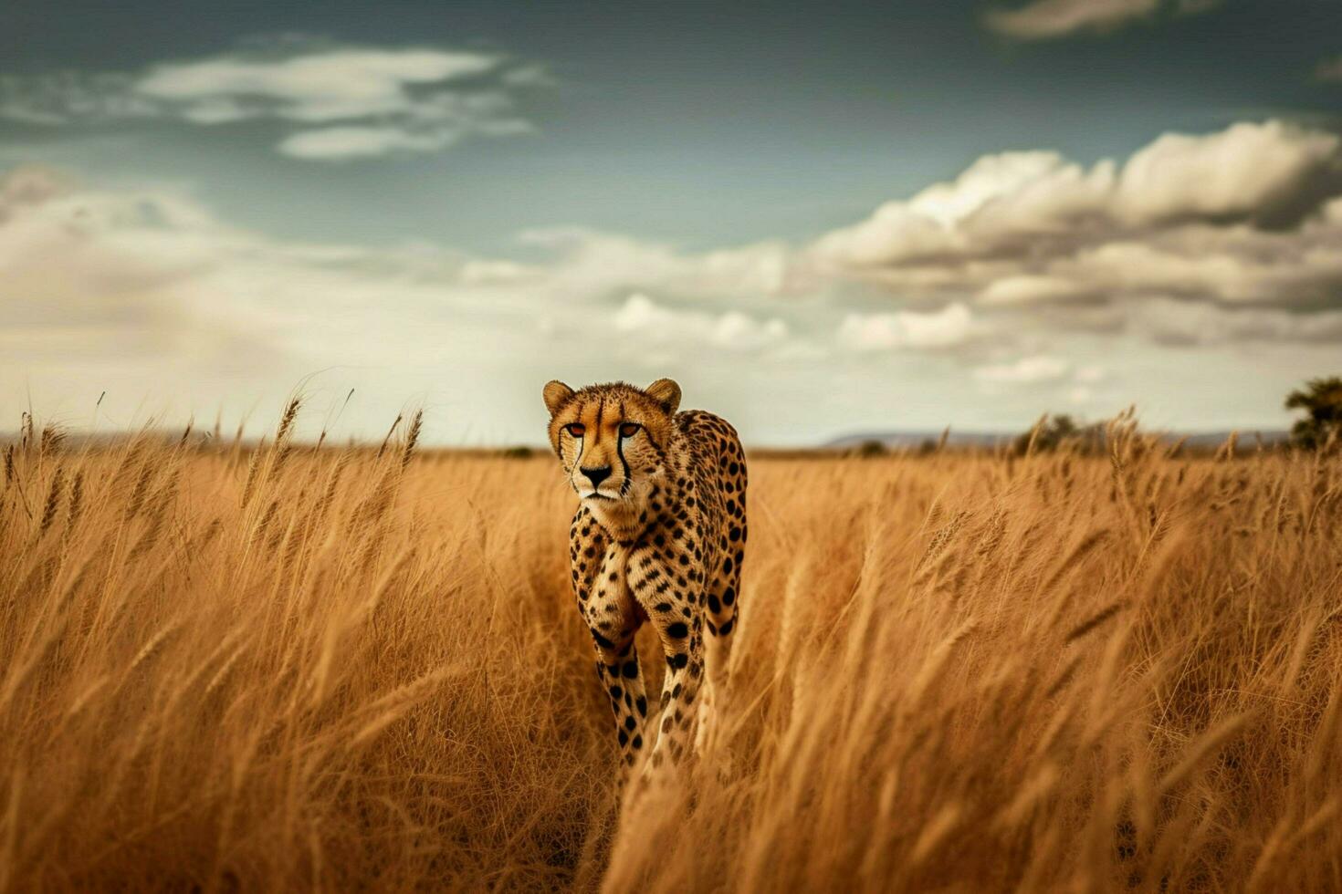 Gepard Stalking beim Feld foto