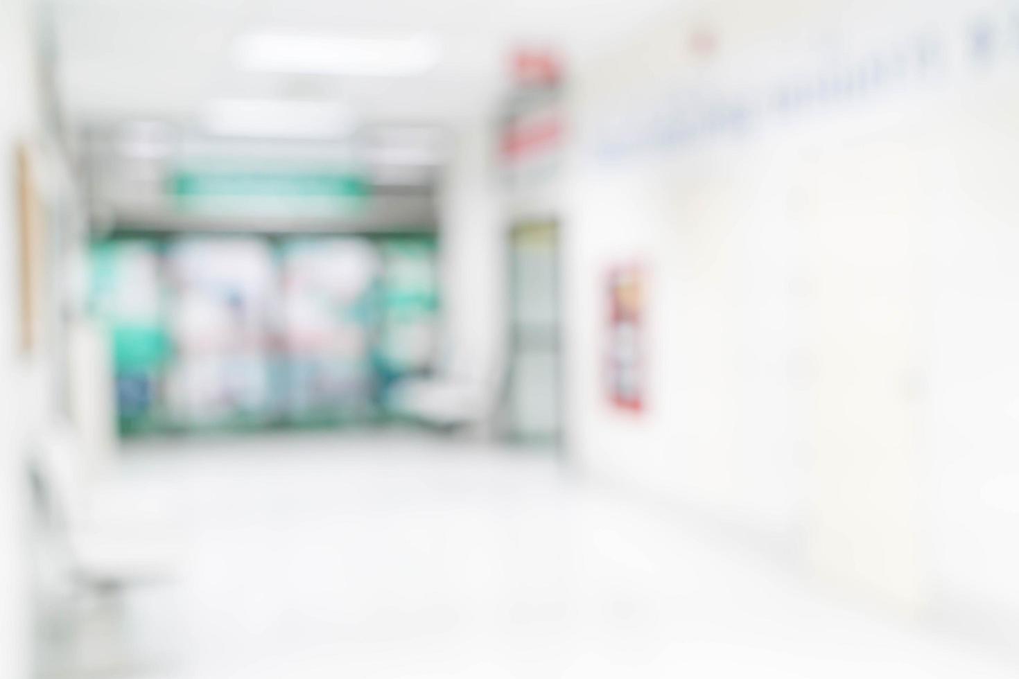 abstrakter Unschärfeinnenraum im Krankenhaus für Hintergrund foto