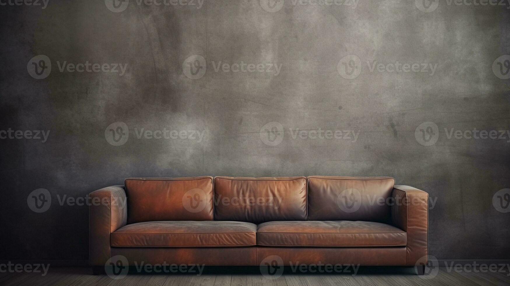 Bild von ein schön Sofa mit Raum zum Text und texturiert Mauer Hintergrund, Hintergrund Bild, ai generiert foto