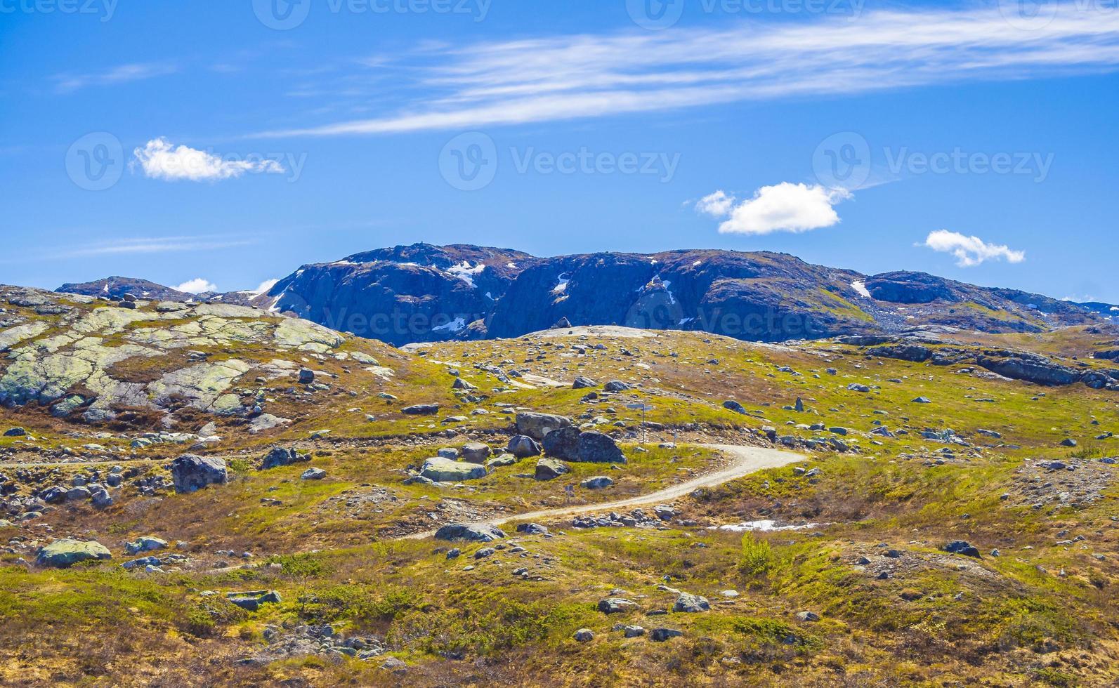 Vavatn Seepanorama Landschaft Felsbrocken Berge Hemsedal Norwegen. foto