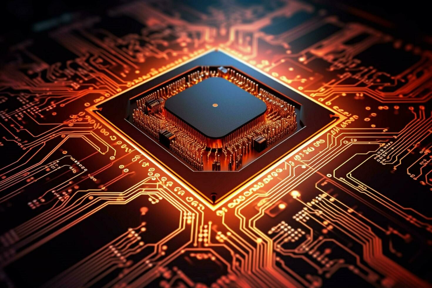 Technologie Schaltkreis Prozessor mit Mikrochip foto
