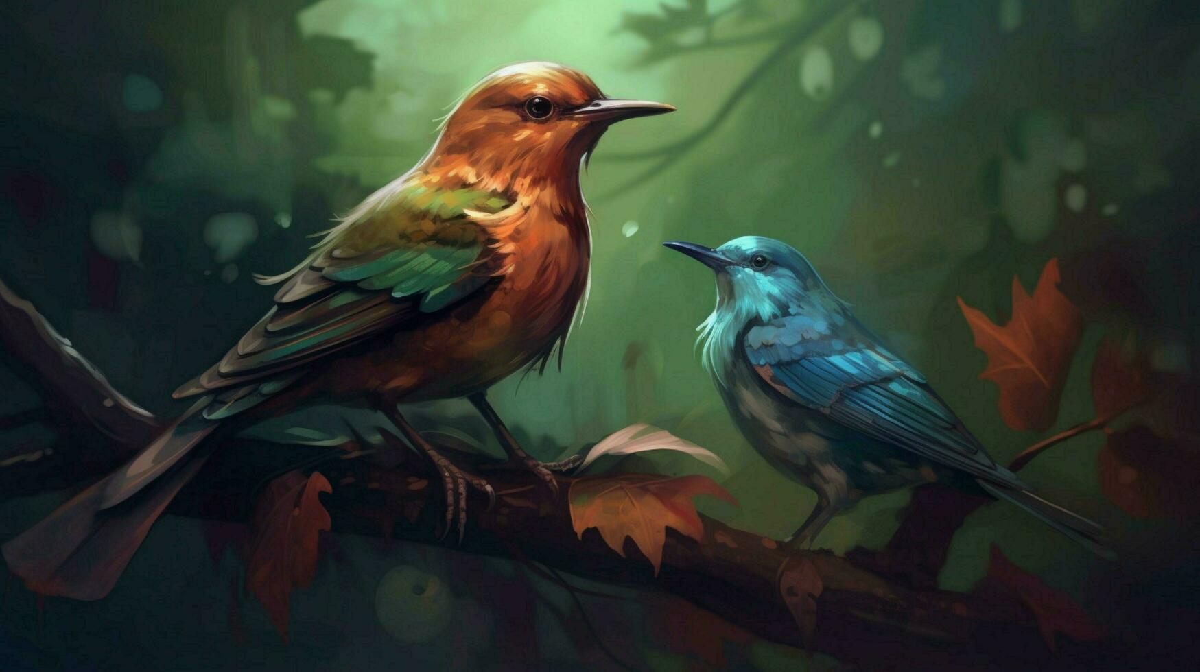 ein Digital Illustration von ein Vogel mit ein Vogel foto