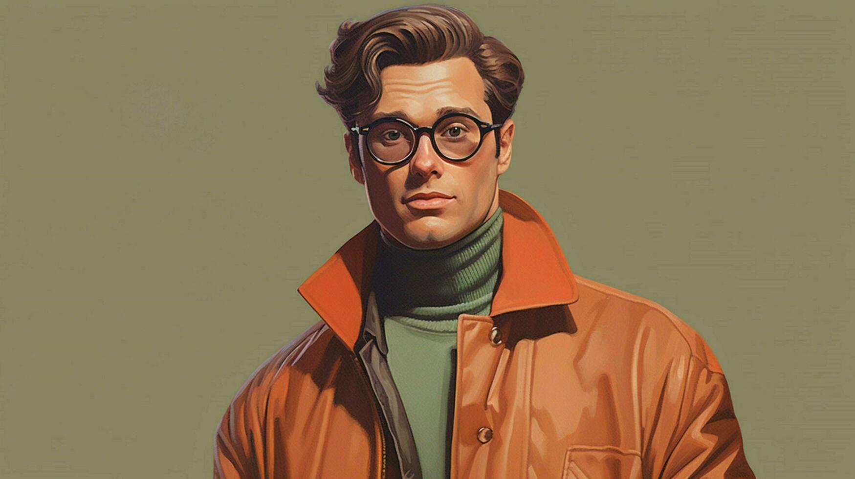 ein Mann mit Brille und ein braun Jacke foto