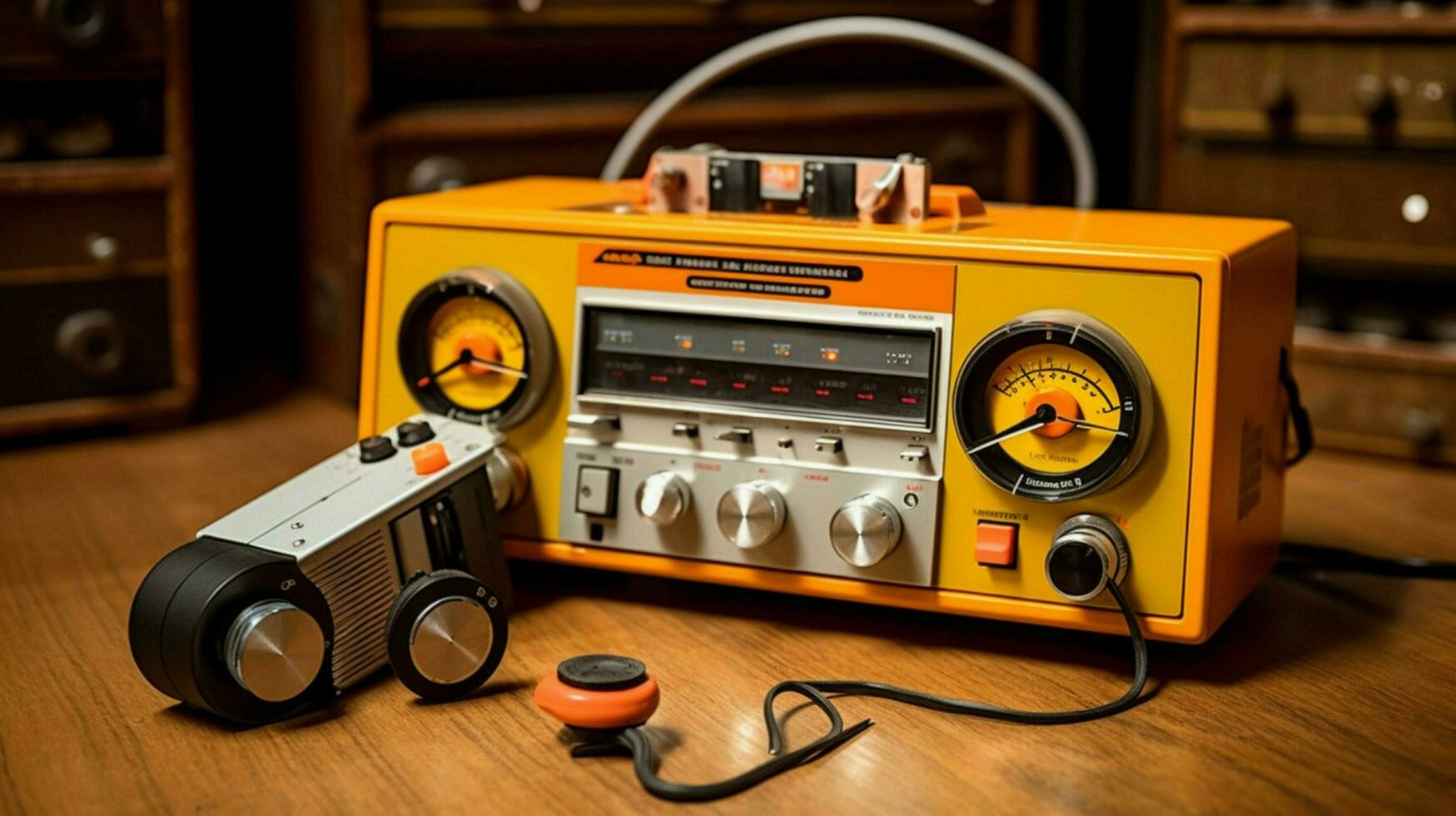 ein Gelb und Orange tun - - einer Band Recorder mit h foto