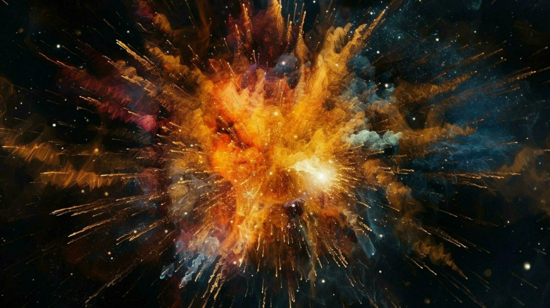 das Geburt von ein Star gesehen im explosiv und bunt foto