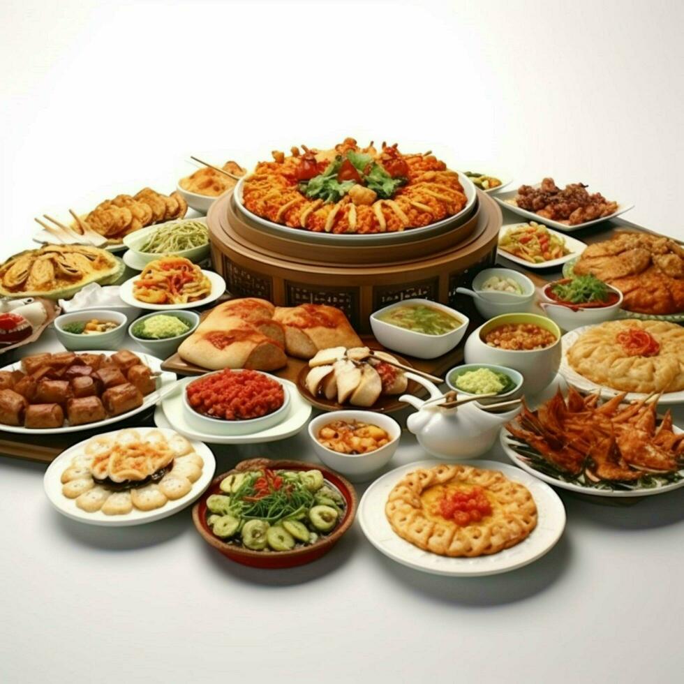 Chinesisch Essen Chinesisch Buffet mit transparent Hintergrund foto