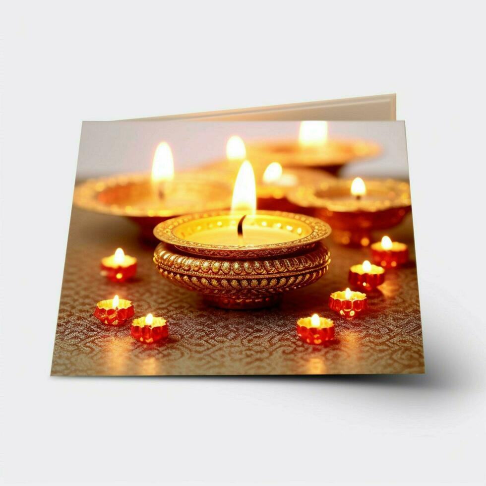 Diwali Karten mit Weiß Hintergrund hoch Qualität foto