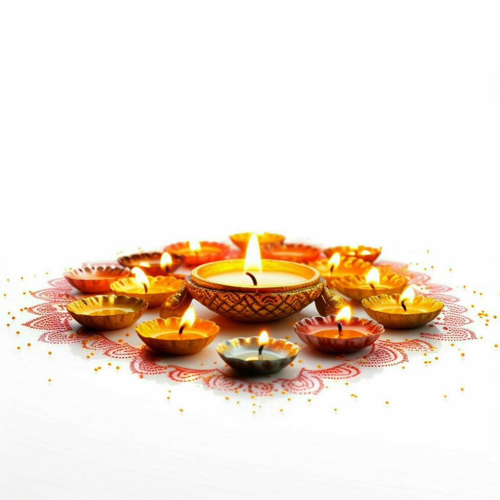 Diwali Post mit Weiß Hintergrund hoch Qualität Ultra foto