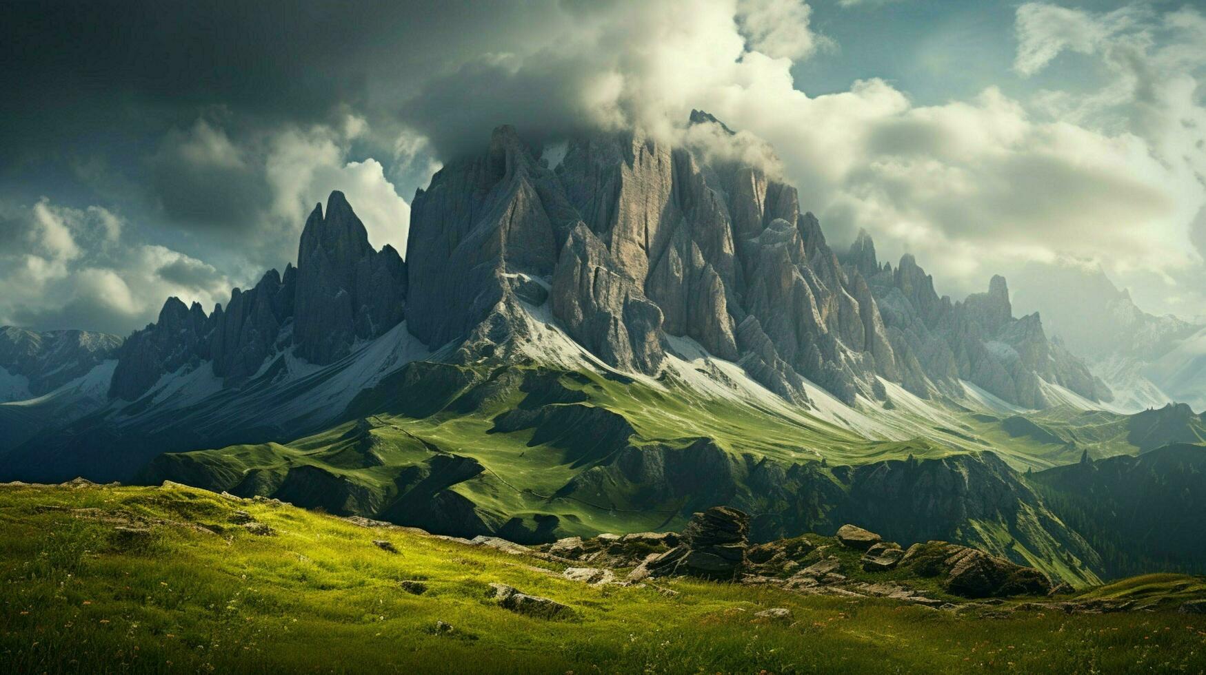 Dolomiten bedeckt Berge von Italien Gruppe di se foto