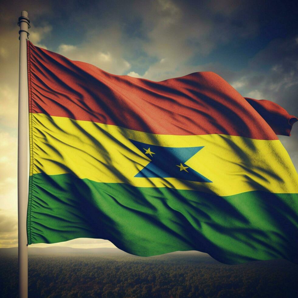 Flagge von zentral afrikanisch Republik hoch foto