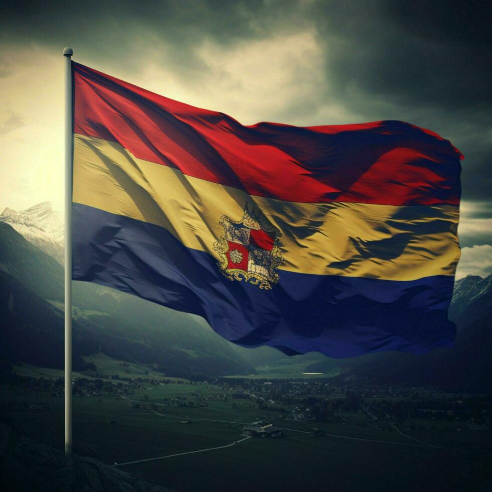 Flagge von Liechtenstein hoch Qualität 4k foto