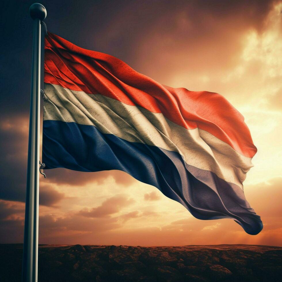 Flagge von Niederlande das hoch Qualität 4 foto