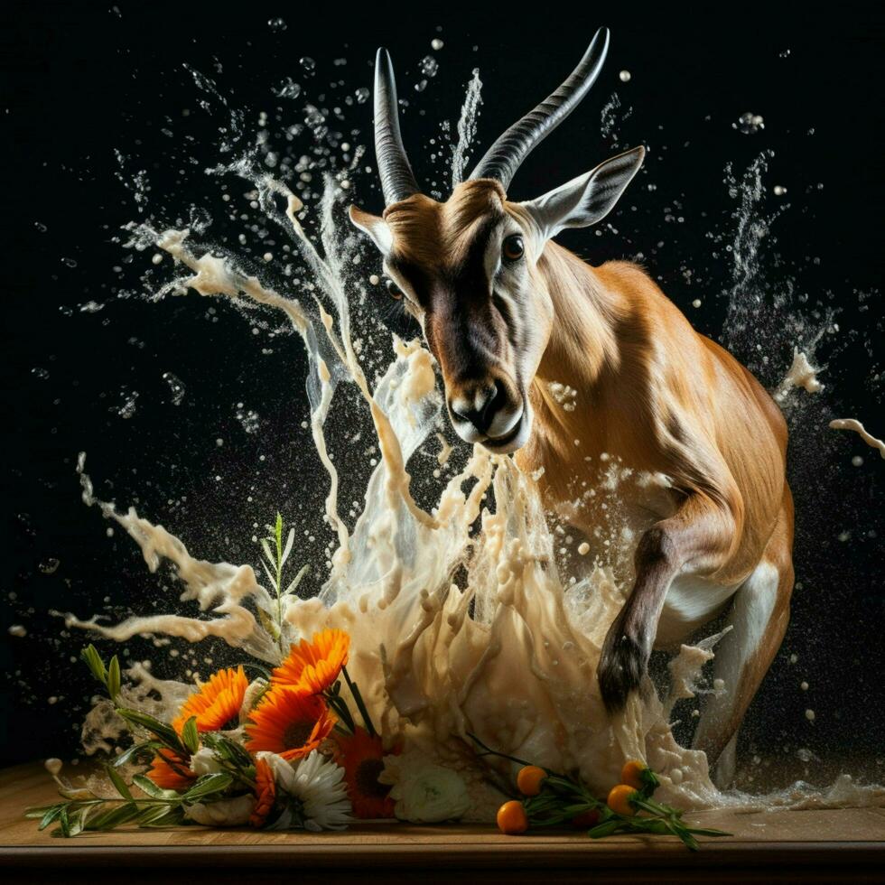 Produkt Schüsse von ein schnell Verschluss Geschwindigkeit Essen fotografieren foto