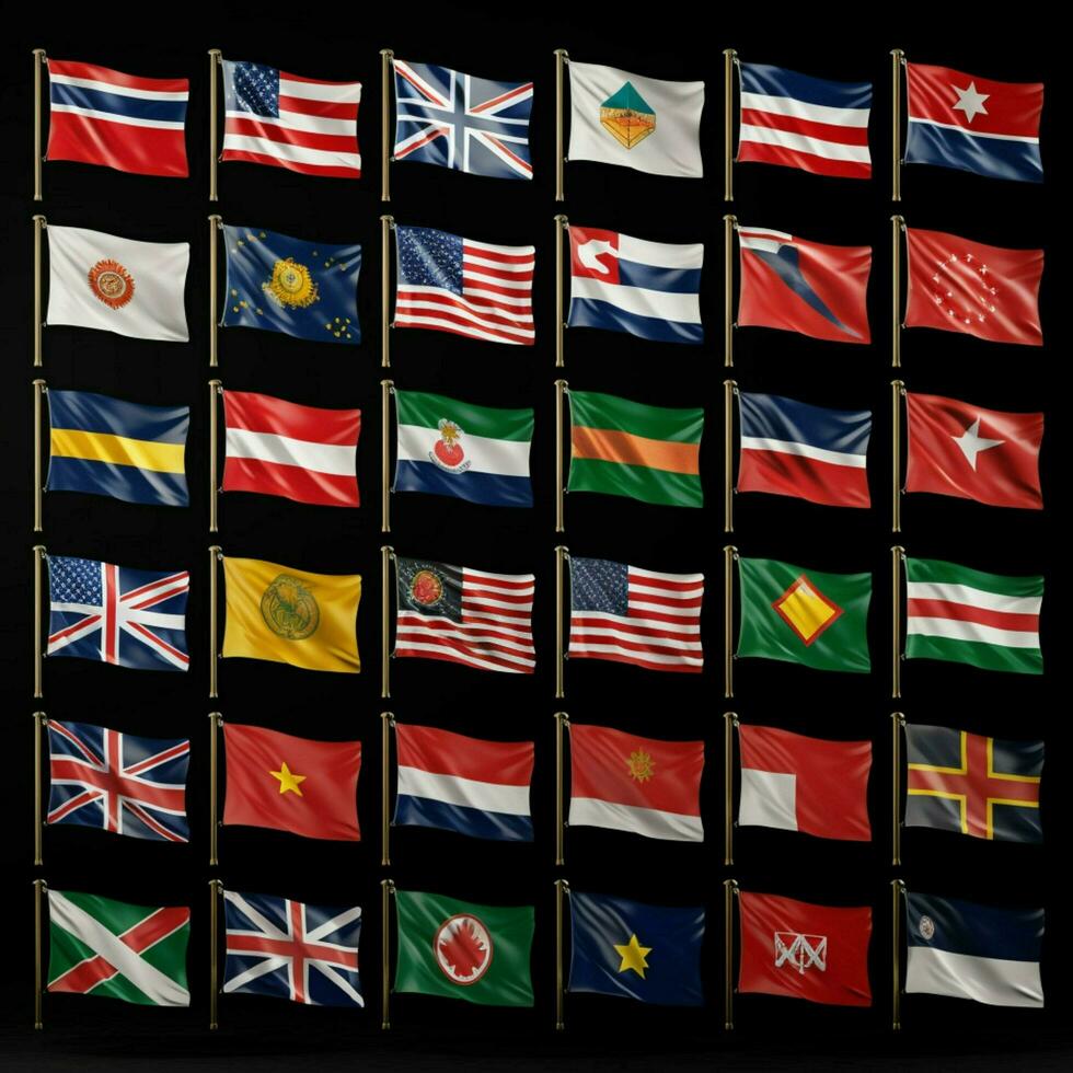 Produkt Schüsse von alle Länder Flagge hoch Qualität foto